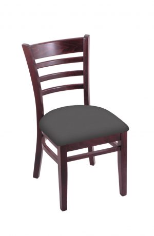 Holland's 3140 Hampton Dark Cherry Wood Dining Chair in Canter Storm Seat Cushion