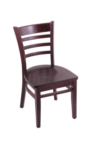 Holland's 3140 Dark Cherry Wood Dining Chair with Ladder Back Design
