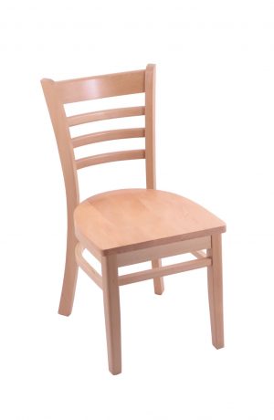 Holland's 3140 Natural Wood Dining Chair with Ladder Back Design