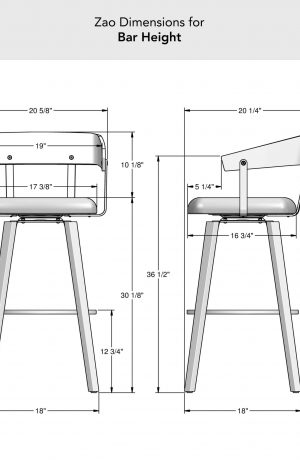 Amisco's Zao Bar Height Dimensions