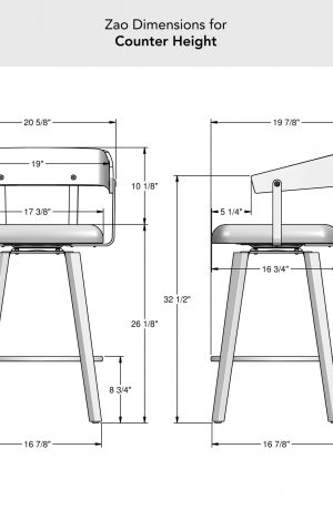Amisco's Zao Counter Height Dimensions