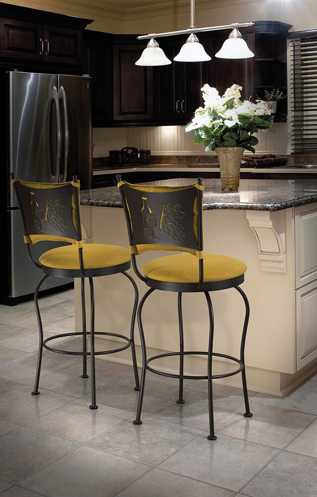 Enlighten the Kitchen with Pops of Yellow Barstool Comforts