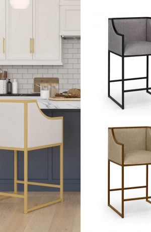 Wesley Allen's Mila Modern Bar Stool with Arms - Custom Made Choices