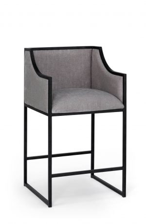 Wesley Allen's Mila Upholstered Metal Framed Bar Stool with Back and Arms