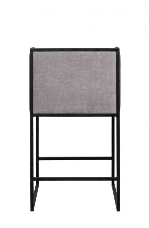 Wesley Allen's Mila Upholstered Metal Framed Bar Stool with Back and Arms - Back View