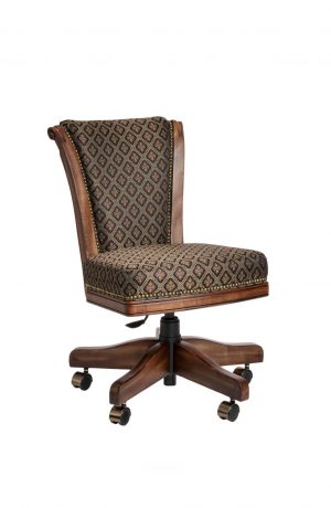 Darafeev's Classic Flexback Upholstered Maple Wood Game Chair with Nailhead Trim