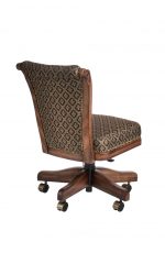 Darafeev's Classic Flexback Upholstered Maple Wood Game Chair with Nailhead Trim - View of Rolled Back