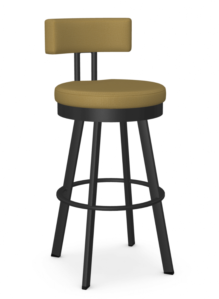 Yellow and Black Swivel Bar Stool