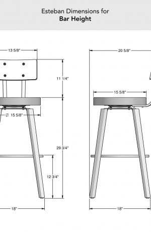 Amisco's Esteban Dimensions for Bar Height