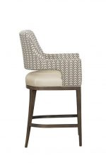 Fairfield's Josie Transitional Wood Bar Stool with Arms - Side View