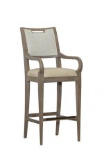 Fairfield's Reece Wood Bar Stool with Arms - Upholstered Back and Seat