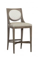 Fairfield's Rocco Modern Wood Bar Stool with Oval Back and Seat Cushion