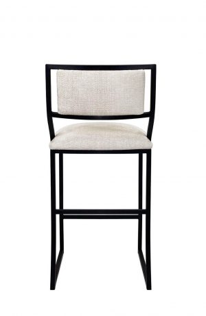 Wesley Allen's Ki Modern Stationary Black Upholstered Bar Stool - Back View