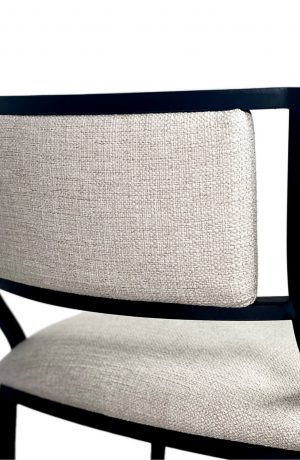 Wesley Allen's Ki Modern Stationary Black Upholstered Bar Stool - Close Up of Back View