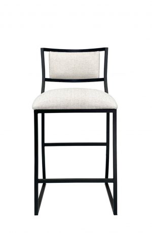 Wesley Allen's Ki Modern Stationary Black Upholstered Bar Stool - Front View