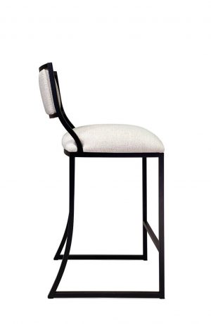 Wesley Allen's Ki Modern Stationary Black Upholstered Bar Stool - Side View