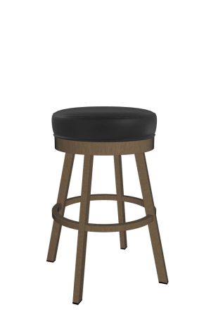 Wesley Allen's Miramar Copper Backless Swivel Stool with Black Vinyl