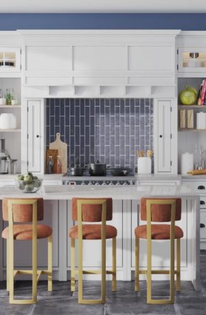 Wesley Allen's Nara Modern Bar Stools in Kitchen