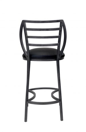 Wesley Allen's Quinn Modern Black Bar Stool with Ladder Back Design - Back View