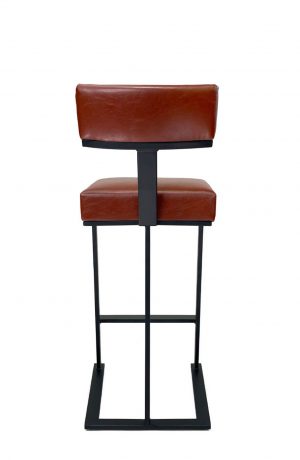Wesley Allen's Tov Modern Black Metal Bar Stool with Seat and Back Cushion - Back View