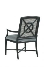 Fairfield's Clayton Wood Dining Arm Chair in Blue Upholstery - Back View