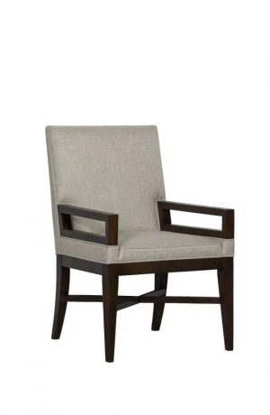 Fairfield's Macey Modern Wood Dining Arm Chair with X Base