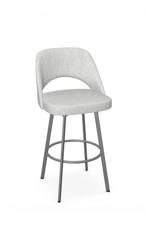 Amisco's Scarlett Modern Silver Bar Stool with Gray Seat Back Cushion
