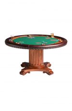 Darafeev's Augustus Luxury Wood Poker Table with Round Felt Top with Chips and Cards