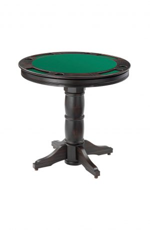 Darafeev's Balboa Poker Dining Pub Table in Graphite Wood with Green Felt Top