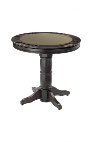 Darafeev's Balboa Poker Dining Pub Table in Graphite Wood Light Tan Felt Khaki