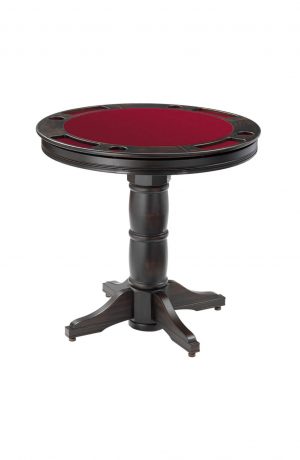 Darafeev's Balboa Poker Dining Pub Table in Graphite Wood With Red Felt
