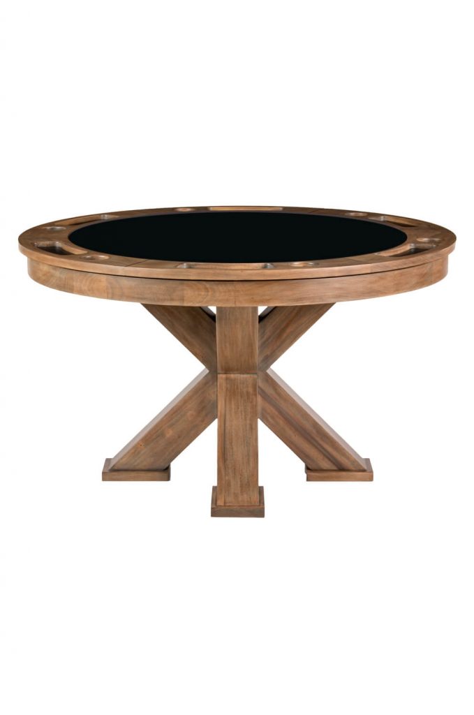 Darafeev's Duke Modern Wood Round Convertible Poker Table with Black Color Felt