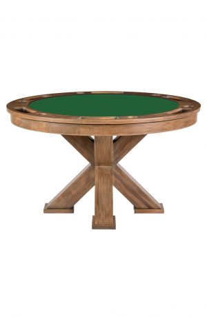 Darafeev's Duke Modern Wood Round Convertible Poker Table with Green Color Felt