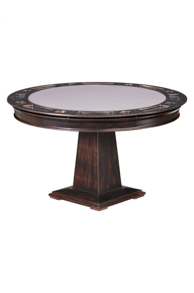 Darafeev's Dynasty Transitional Wood 2-in-1 Poker Table in Dark Brown
