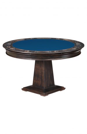 Darafeev's Dynasty Transitional Wood 2-in-1 Poker Table in Electric Blue Felt