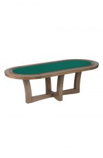 Darafeev's Encore 10-Player Oval Wood Texas Hold'Em Poker Table with Basic Green Felt