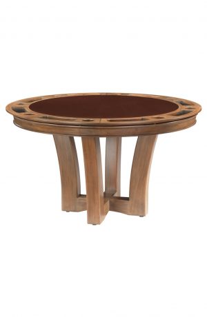 Darafeev's Encore Modern Poker Table with Round Top and Brown Felt Top