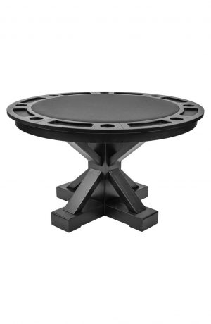 Darafeev's Trestle 8-Player Convertible Poker and Dining Table in Black Round Top