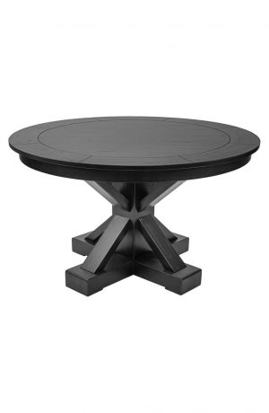 Darafeev's Trestle 8-Player Convertible Poker and Dining Table in Black Round Top - Dining Side