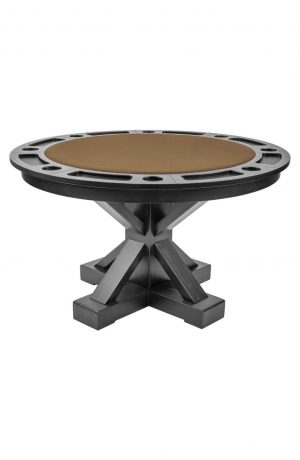 Darafeev's Trestle 8-Player Convertible Poker and Dining Table in Brown Felt Round Top
