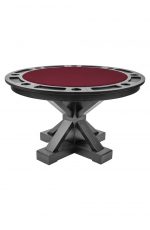 Darafeev's Trestle 8-Player Convertible Poker and Dining Table in Burgundy Felt Round Top