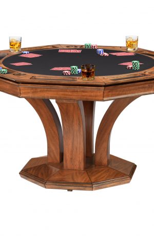 Darafeev's Treviso Wood Transitional Convertible Poker Dining Table with 54-inch Octagon Top with Felt Poker Top