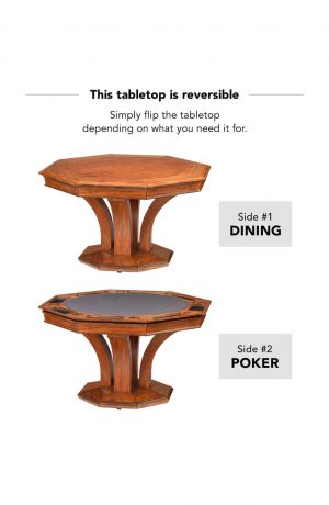 Darafeev's Treviso 2-in-1 Reversible Tabletop Table Poker and Dining