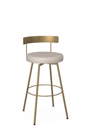 Amisco's Costa Modern Gold Swivel Bar Stool with Low Curved Back
