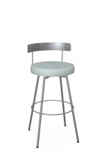 Amisco's Costa Modern Silver Bar Stool with Low Back