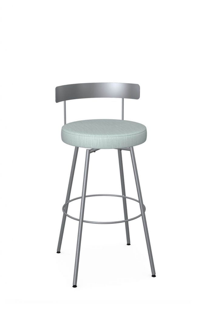 Amisco's Costa Modern Silver Bar Stool with Low Back