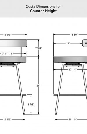 Costa Dimensions for Counter Height