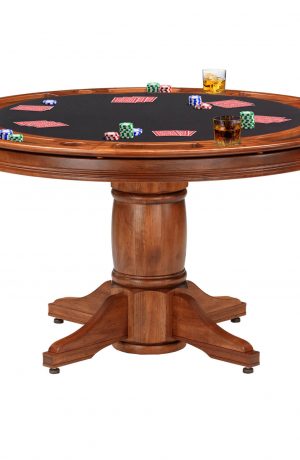 Darafeev's Algonquin Poker Dining Round Table with Black Felt and Poker Chips