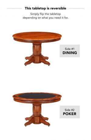 Darafeev's Algonquin Reversible Table Top Poker and Dining Table