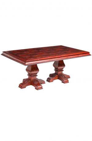 Darafeev's Barcelona Traditional Luxury Wood Table with Rectangular Parquet Top